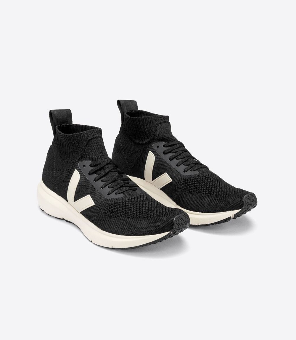 Tenis Veja Hombre - V-Knit X Rick Owens Mid - Negros - 869ZWYTUH